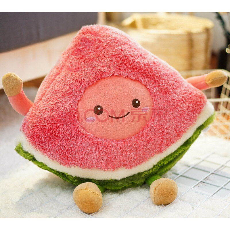 创意水果毛绒玩具西瓜樱桃公仔玩偶可爱布娃娃仿真卡通抱枕女生日礼物