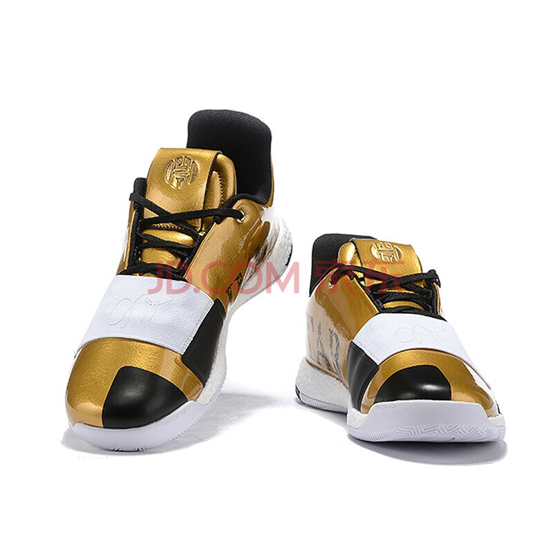 哈登3篮球鞋男手绘鲨鱼1代harde3代实战鞋登哥新战靴 金色 40码