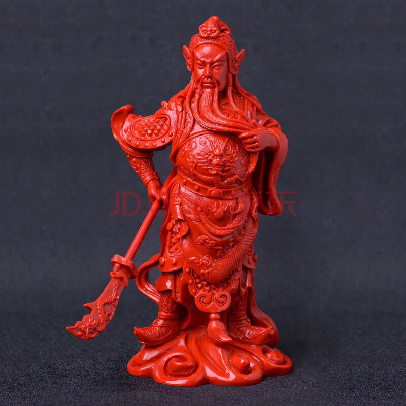 依岚红朱砂关公摆件武财神 185*90mm