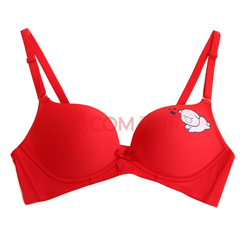 日本优美华本命年女大红色文胸内衣内裤套装卡通生肖猪鼠狗少女学生