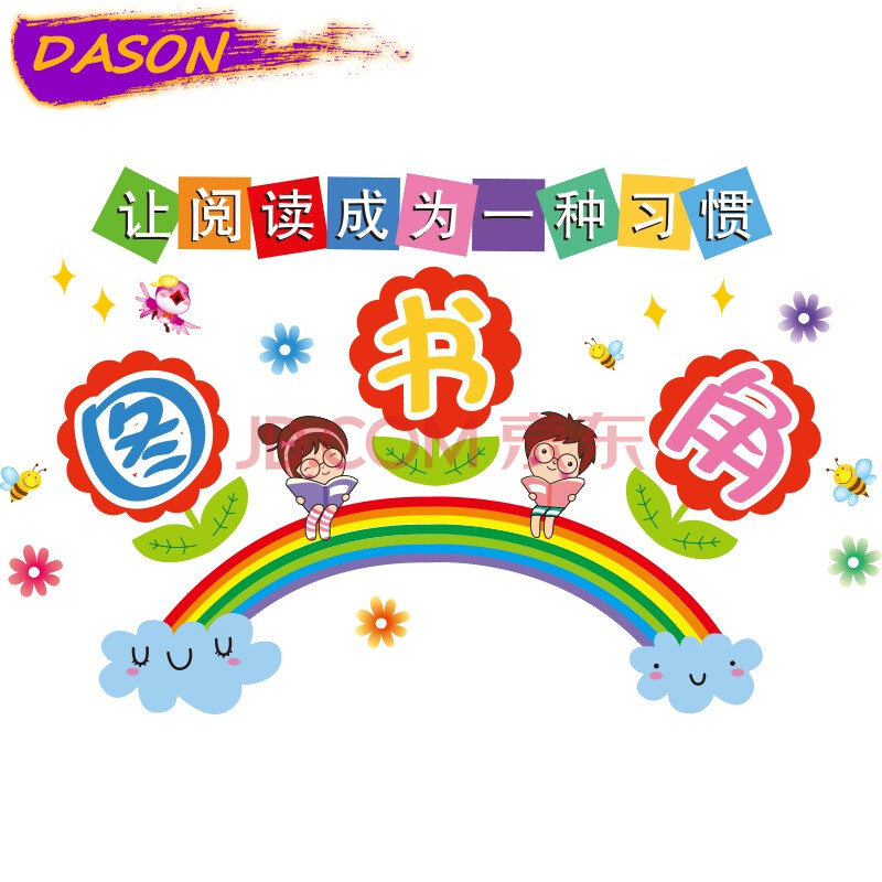 (年后发货) 图书角评比栏幼儿园环境布置材料小学教室班级文化墙贴