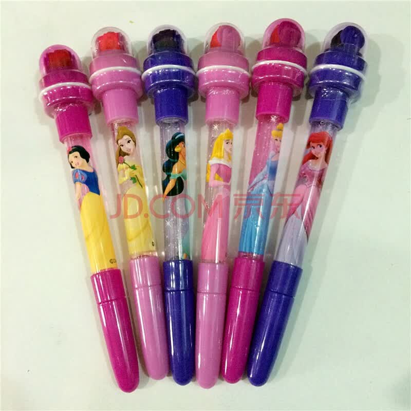 卡通公主泡泡笔抖音网红5合1笔创意学生用多功能印花边可以吹泡泡笔