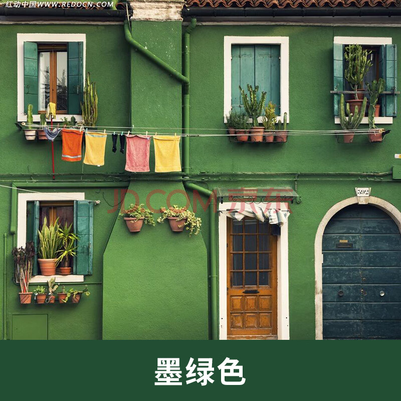 碱耐候防水防晒室外乳胶漆白色彩色墙面油漆涂料 墨绿色 w388/工具 2