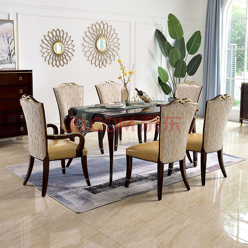 椅组合餐厅实木桌子后现代小户型餐桌欧式西餐桌样板房套房家用家具