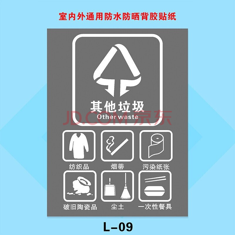 南京北京上海環保垃圾桶分類標識貼紙不可回收餐廚餘乾溼有害其他垃圾