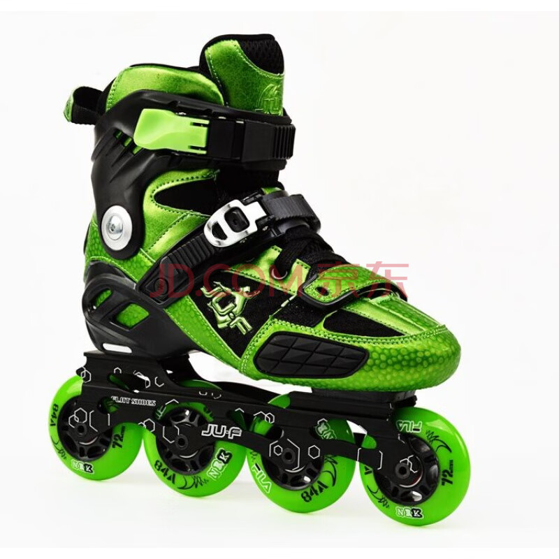 hv轮滑花式刹车溜冰鞋直排青少年成人男女高端平花上鞋 绿色整鞋 42