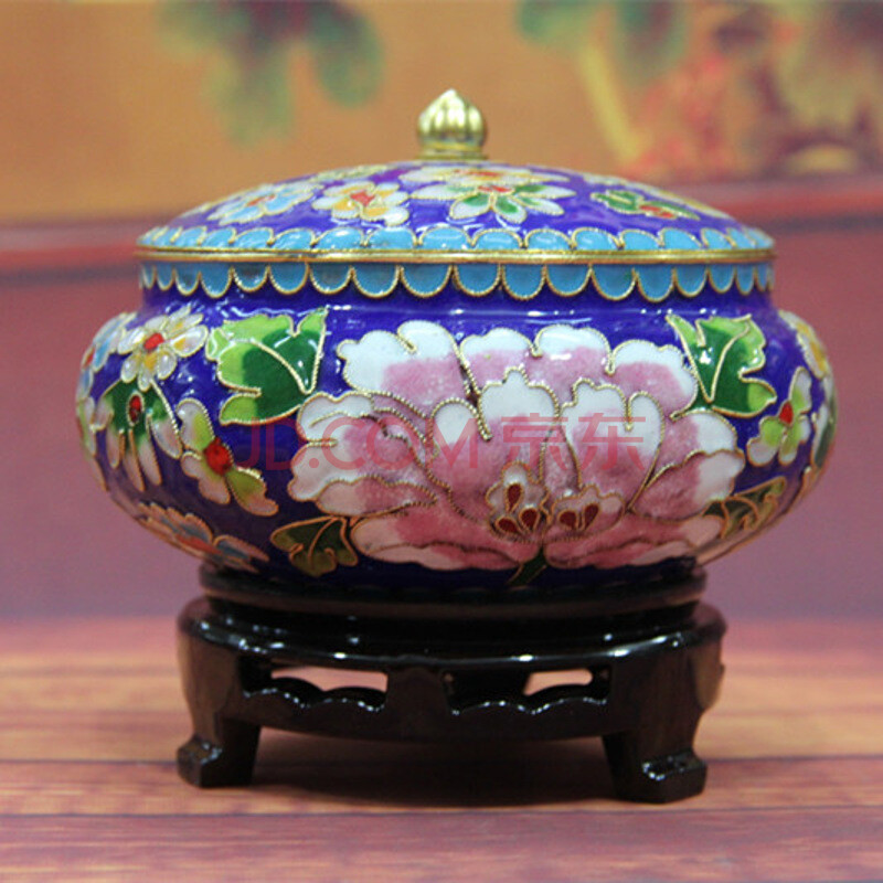 北京景泰蓝珐琅喜子罐/北京特色工艺品6寸笔洗罐/茶叶罐/手工掐丝