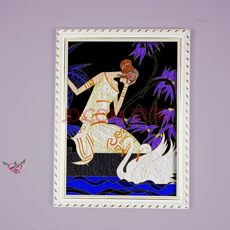 民族风填色创意diy手工画材料包成人减压套装作品带框数字纸浆画 568