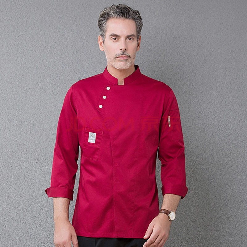 潮嘻嘻 厨师服长袖秋冬装男西餐厅酒店餐饮蛋糕店厨房服装厨师工作服