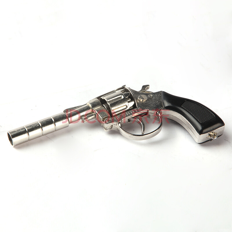 左轮信号纸炮枪火柴皮筋枪道具经典怀旧儿童玩具枪 经典银色单枪(不含