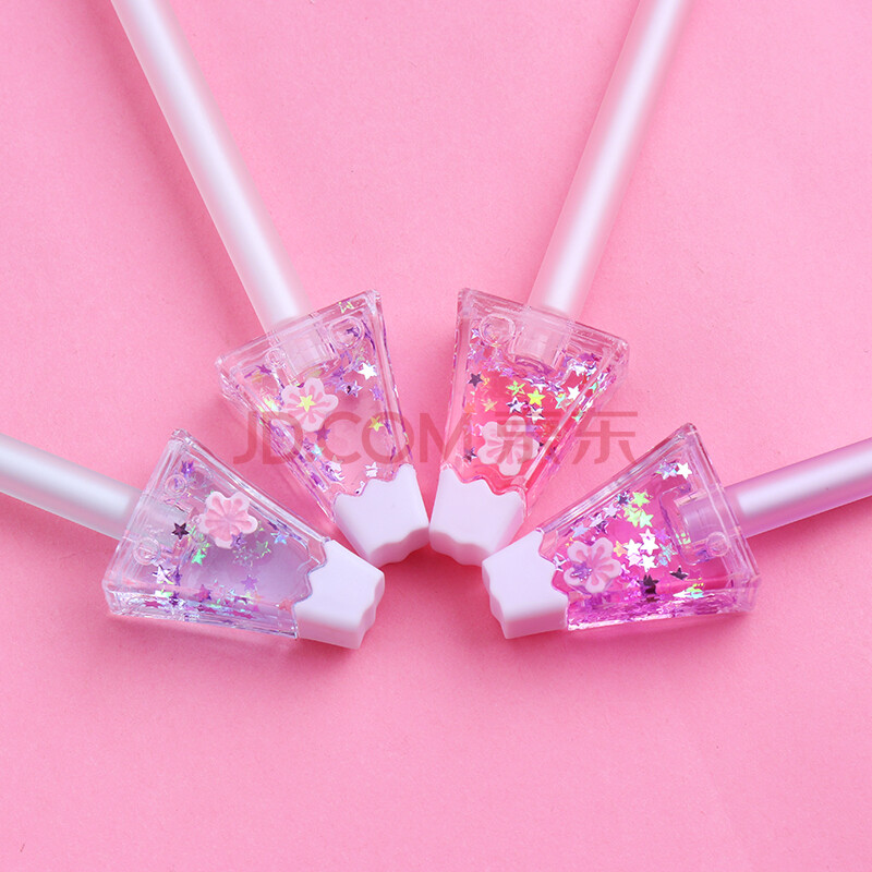 好看的笔 创意可爱樱花流沙中性笔好看少女心液体流动笔学生0.