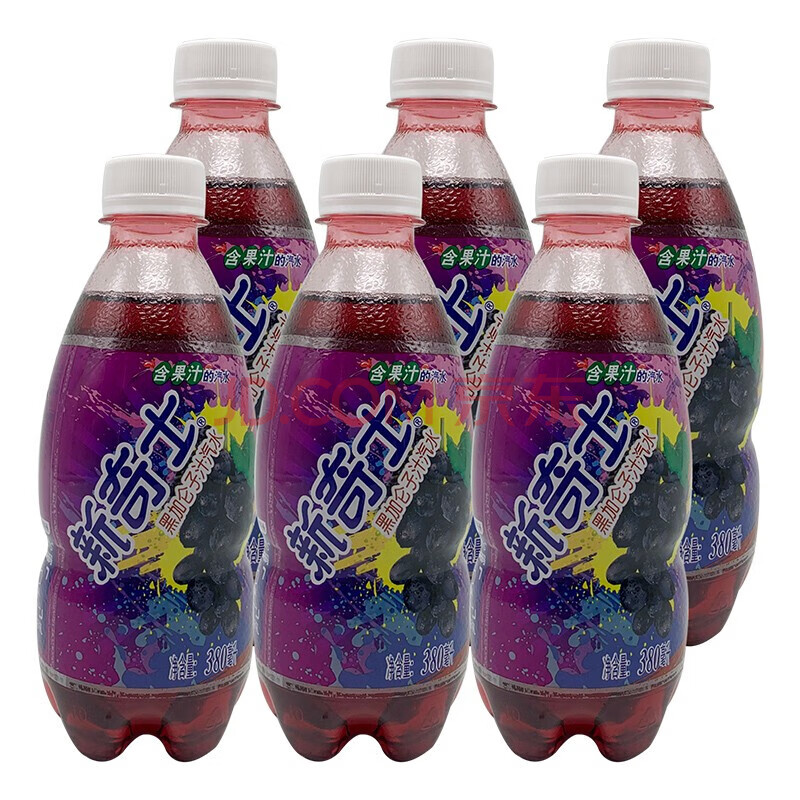 屈臣氏(watsons) 新奇士 碳酸果味汽水饮料 黑加仑380ml*6瓶