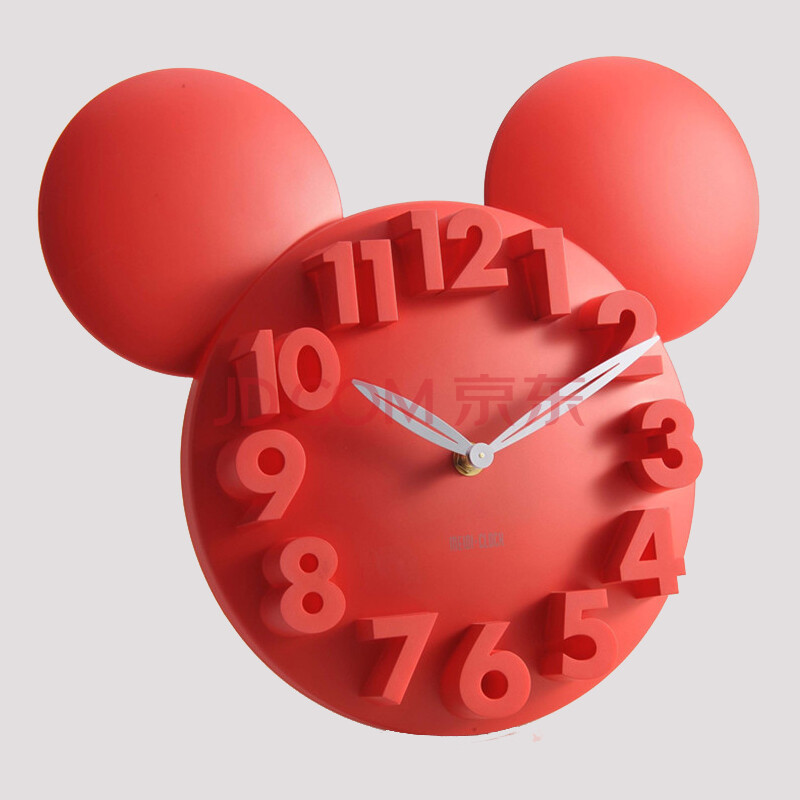 儿童可爱电子时钟时尚客厅钟表幼儿园装饰钟(红色)