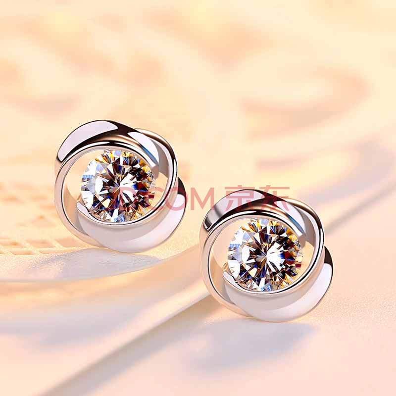 菲沃(fivo)银耳钉女气质简约四叶草小耳饰耳环银饰七夕情人节纪念日