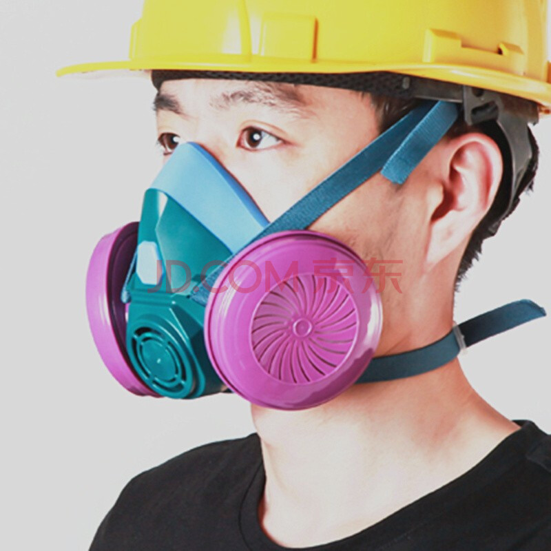 防尘口罩防工业粉尘透气可清洗打磨装修煤矿防尘面罩 防尘套装 60片滤