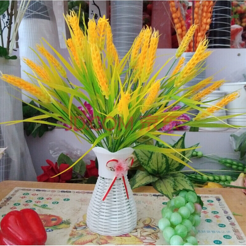 仿真麦穗假花干花塑料花开业大麦田园装饰拍摄道具稻穗摆放花艺 三支