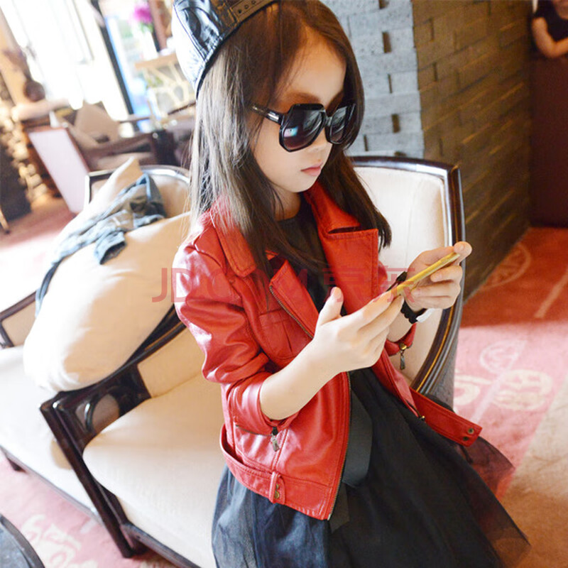 女童pu皮衣2019新款潮短装春秋装7小女孩9韩版儿童装10岁上衣外套