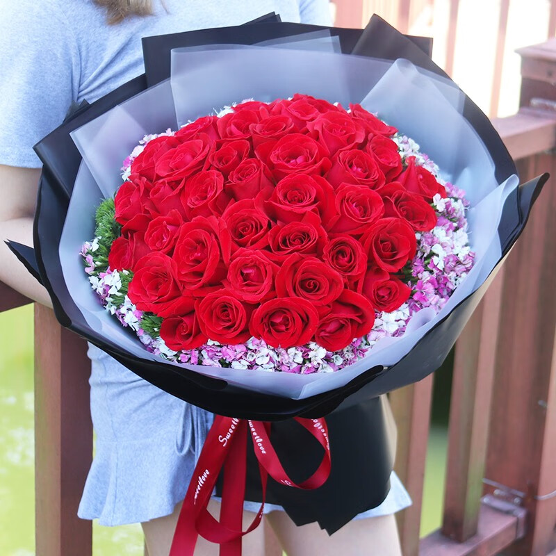52朵红玫瑰花束【图片 价格 品牌 报价】-京东