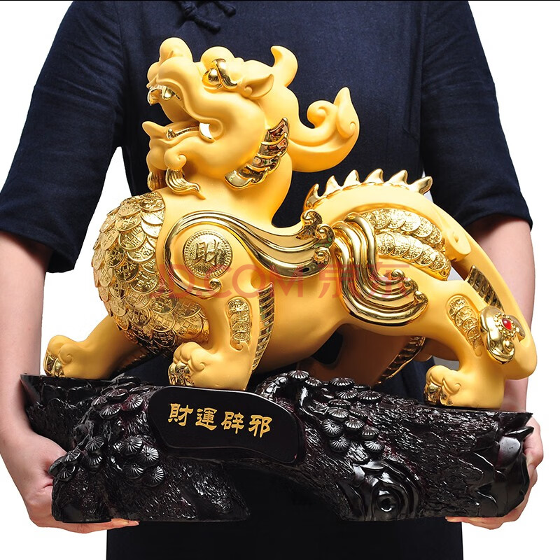 招财貔貅摆件店铺聚财皮丘风水开业礼品办公室工艺品 沙金 大财运貔貅
