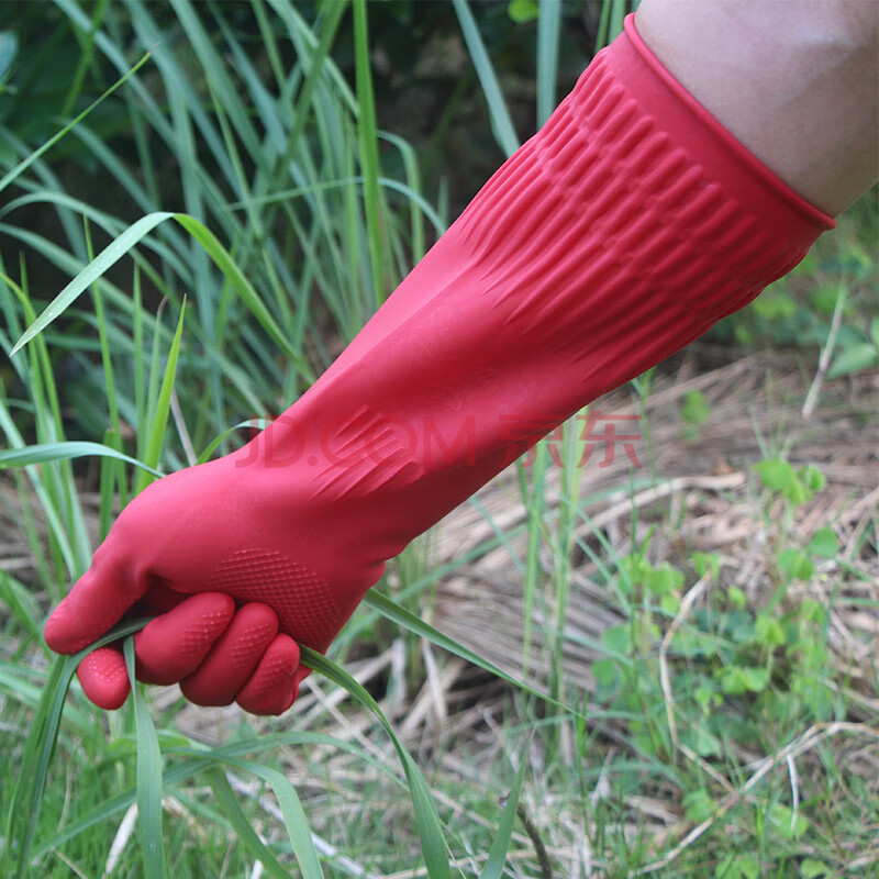 【京东品牌直营】长胶手套耐酸碱 加长加厚橡胶手套耐磨工作家用劳保