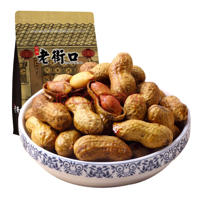 老街口 满300减200坚果炒货 焦糖味花生500g/袋
