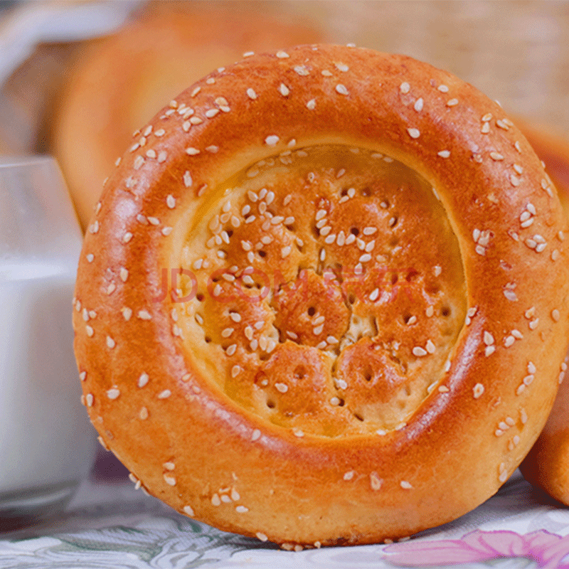 芝麻油酥囊传统手工辣皮子馕新疆特色小吃 咸香小油馕10个装(12厘米)