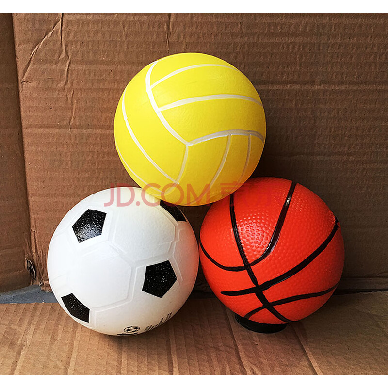 幼儿园专用篮球足球儿童玩具小皮球 宝宝充气拍拍球 1串3个 10厘米3个