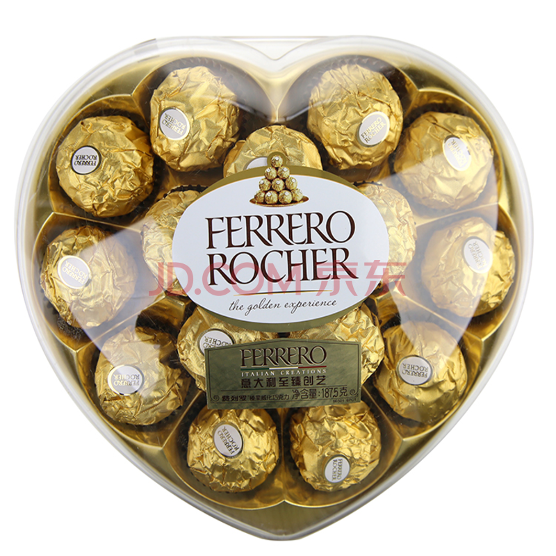 费列罗榛果威化巧克力15粒心型装187.5g