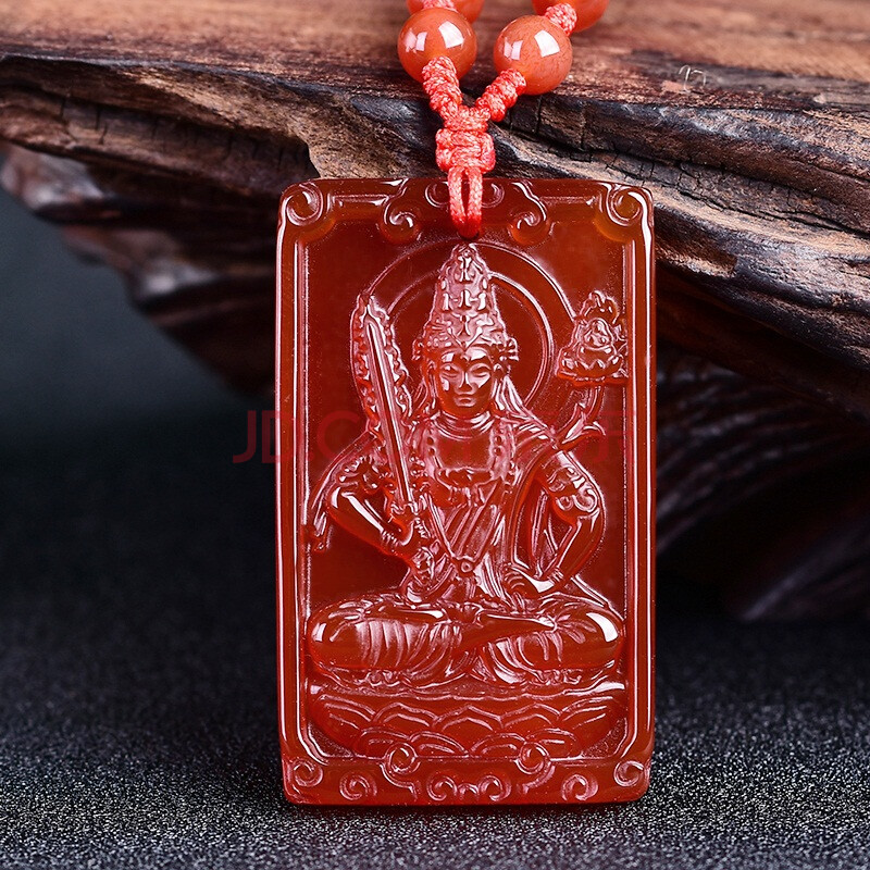 红玉髓虚空藏菩萨吊坠生肖属牛虎本命佛男女士项坠玉坠牌子