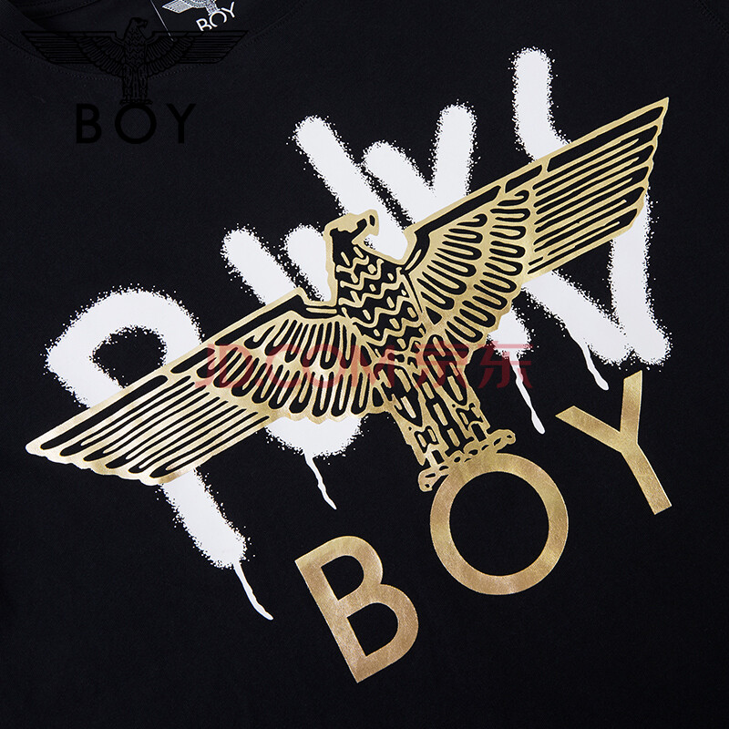 boy london 2020春新品烫金老鹰印花潮款撞色涂鸦情侣t恤 b201nc400