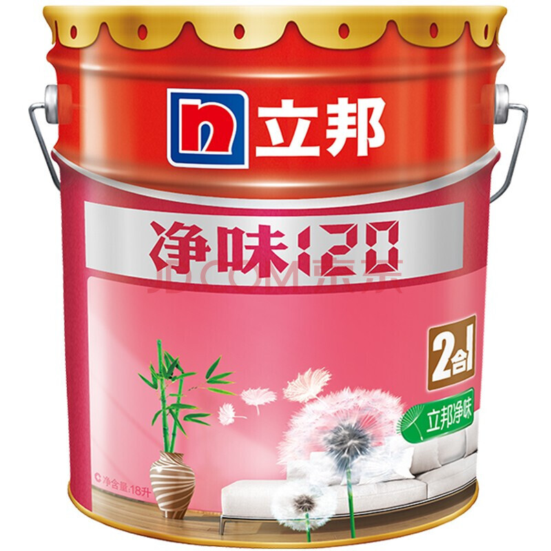 立邦漆乳胶漆 内墙环保油漆涂料白色墙面漆净味120二合一 18l