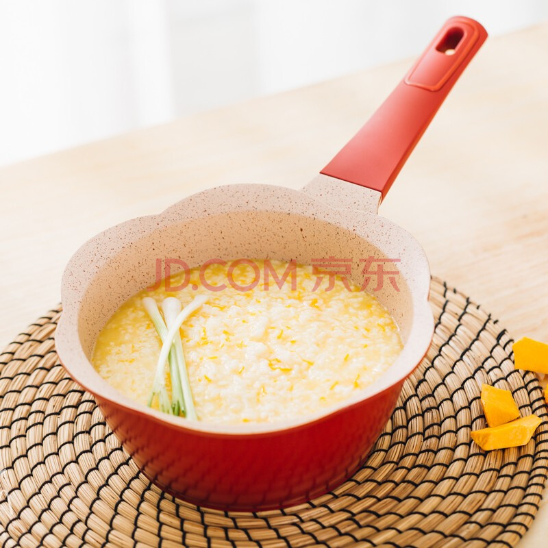 didinika 韩国宝宝辅食锅婴儿奶锅18cm小锅平底汤锅麦饭石不粘锅煮