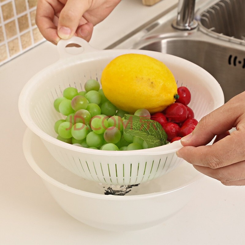 日本进口洗菜盆沥水篮厨房水槽蔬菜水果塑料沥水碗果盆小篮子碗盘
