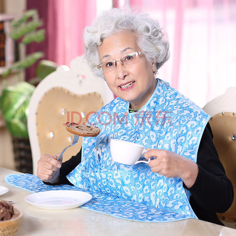 老人吃饭围裙成人围兜防水防污防油围嘴食饭兜老年人用餐围脖品质定制