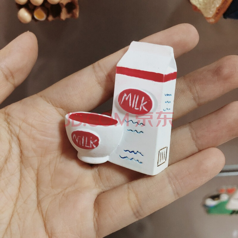 贴画少女心放映室 ins仿真冰箱贴留言板 创意3d立体厨房装饰磁铁 牛奶