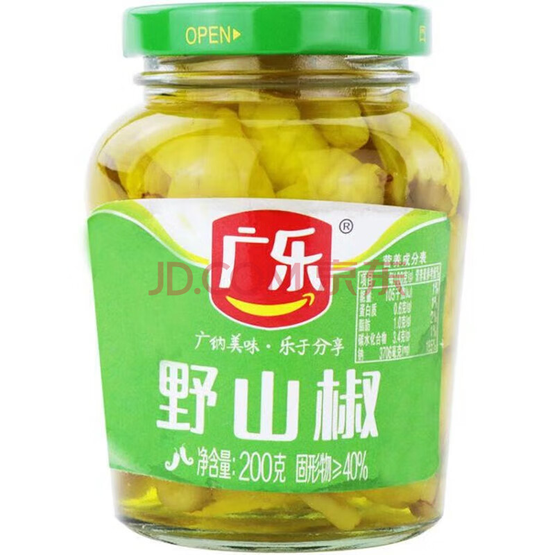 广乐 野山椒200g/420g瓶装 即食小菜 下饭菜泡菜咸菜 小米辣泡椒泡