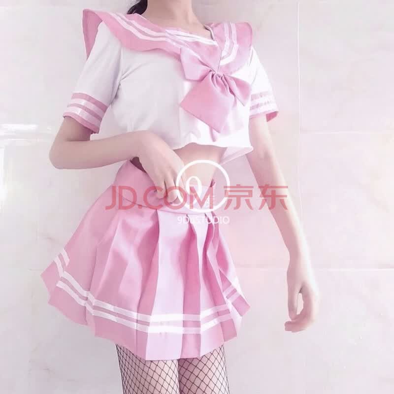 日系粉色正统软妹jk制服裙水手服日本短袖学生套装zx 粉红色