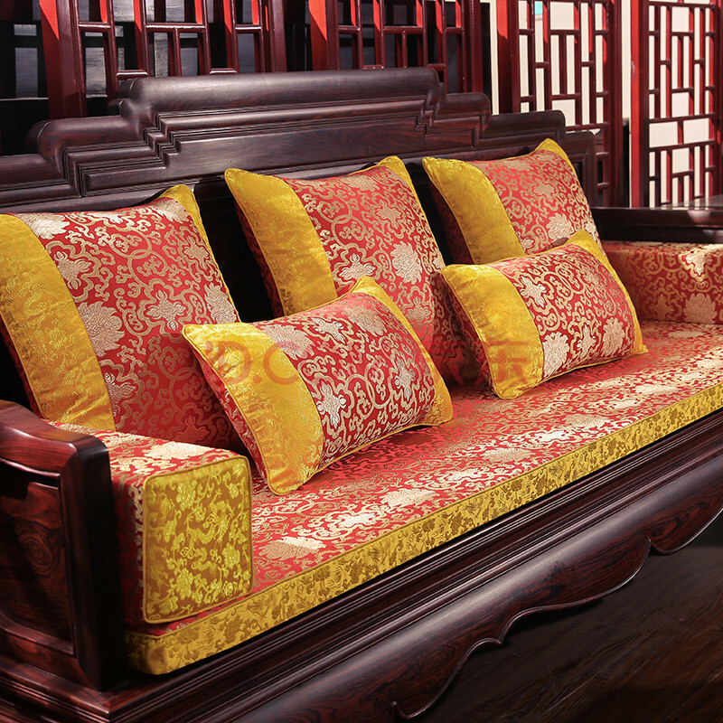 骆易家 红木沙发坐垫套布四季防滑实木家具中国红中式罗汉床座垫 步步