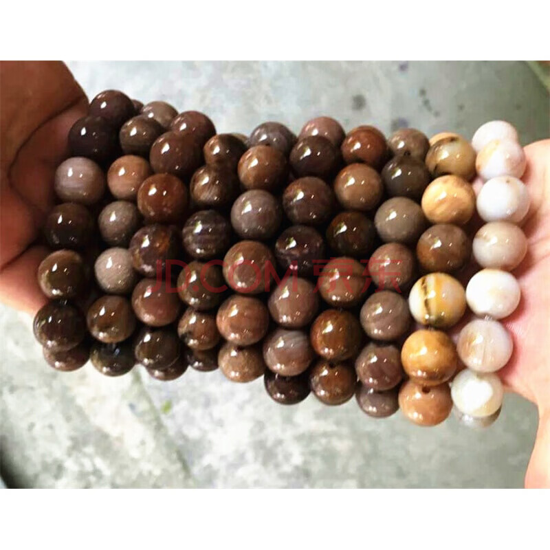 硅化木价缅甸天然a货冰种精品树化玉硅化木珠子手串链17-18mm