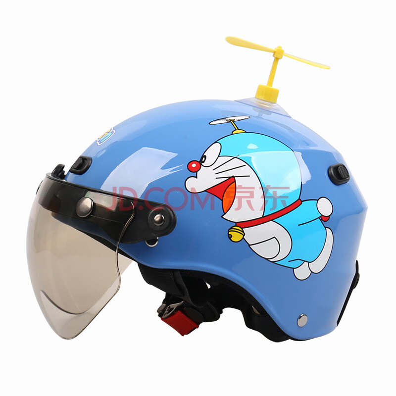 哆啦a梦电动摩托车哈雷头盔灰男四季卡通可爱夏季女士安全头帽 哆啦白