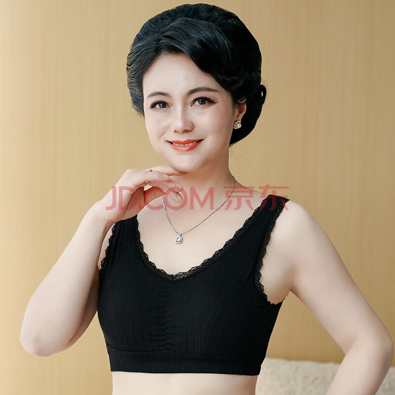 妈妈装内衣无钢圈文胸中老年人背心式胸罩中年运动收副乳聚拢上托大码
