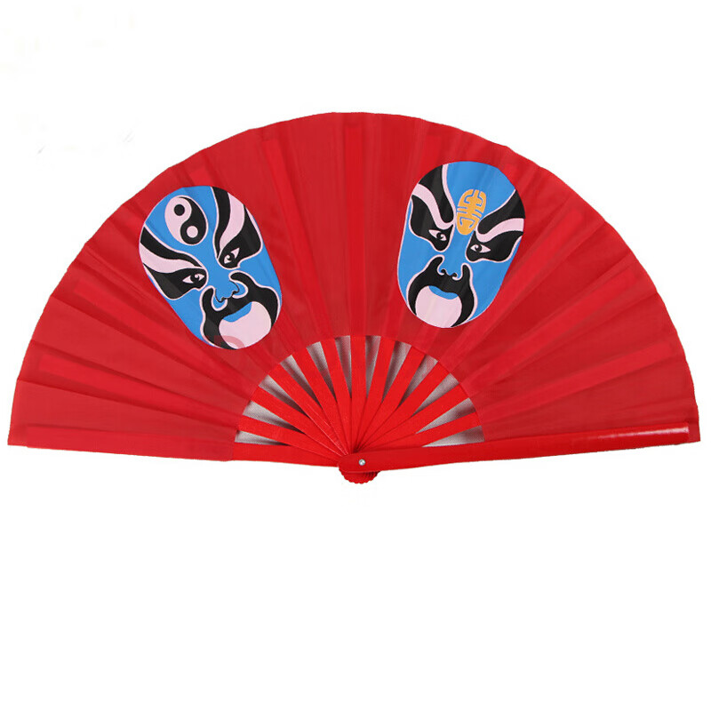 脸谱扇川剧变脸扇子功夫扇魔术道具舞台变脸服装套装配件 一尺单面二