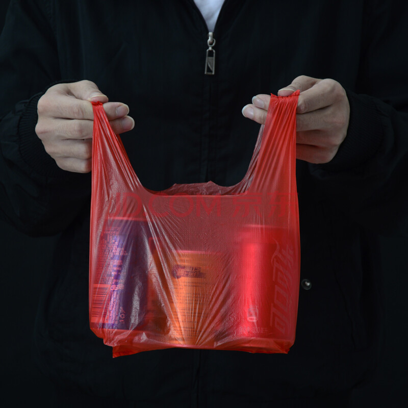 喜庆红色塑料袋子水果蔬菜袋子马甲背心胶袋手提袋子喜糖袋方便袋 2号