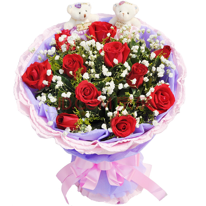 亮晶晶鲜花速递11朵红色玫瑰花 【指定日期】送女友爱人生日礼物 同城