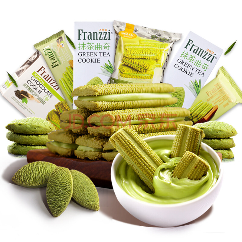 法丽兹 抹茶零食曲奇饼干办公室小零食送女友下午茶点心 394g