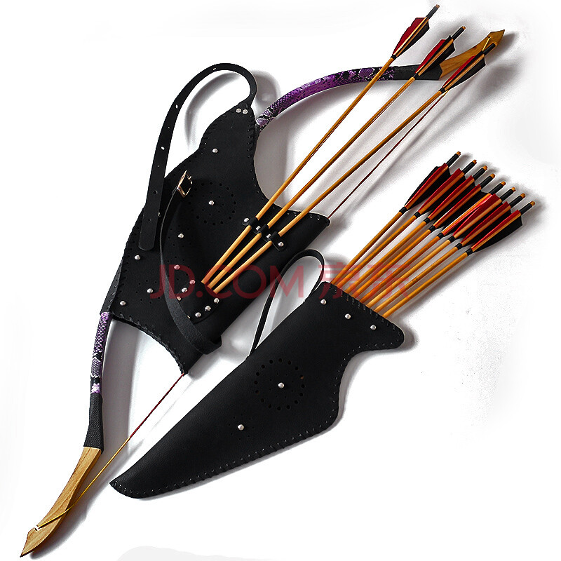 馨怡阁 传统弓箭蒙古弓弓箭套装 35磅弓 弓囊 箭囊 送11支箭