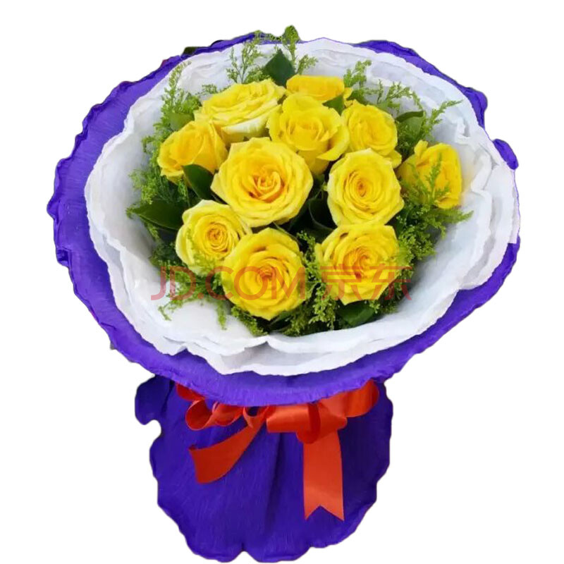 11朵黄玫瑰花束三明永安沙县将乐泰宁县花店同城送花道歉生日祝福鲜花