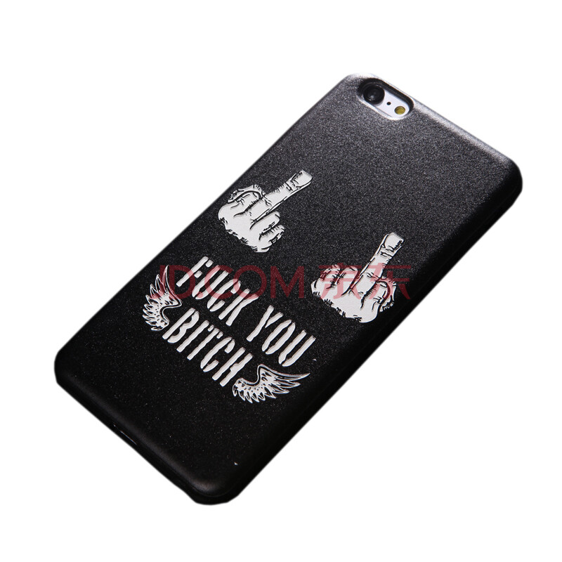 浮雕全包硅胶黑边手感软套 适用于iphone6plus苹果6plus fuck you