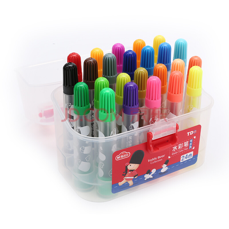 晨光(m&g)24色手提式短款水彩笔中小学生填色绘画手绘涂鸦笔泰迪 qcp