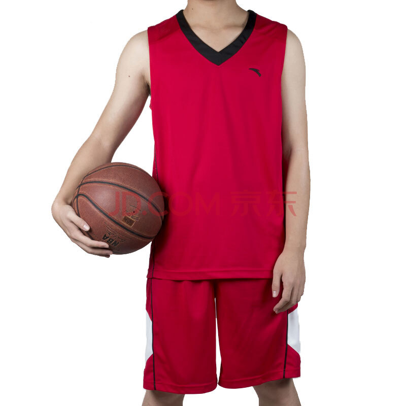 安踏男装 anta篮球服 男训练装备 背心 短裤 运动套装15421202 大红色